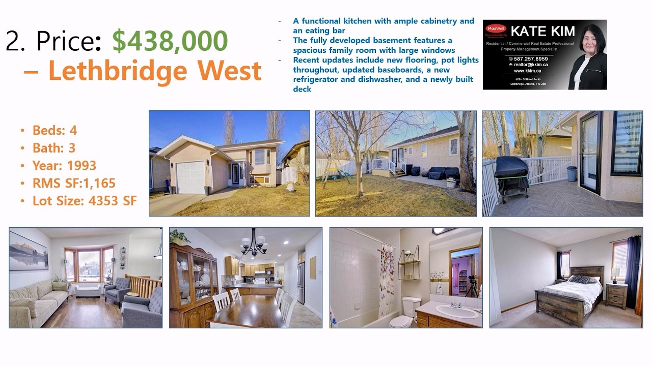 Lethbridge, Alberta Homes in the $429K–$439K Range - Lethbridge Realtor Kate Kim