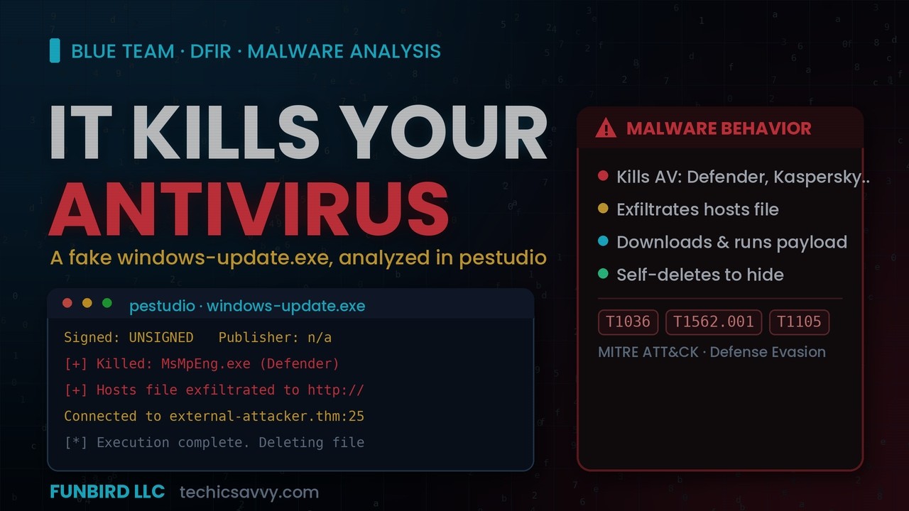This FAKE Windows Update KILLS Your Antivirus | Static Malware Analysis (pestudio)