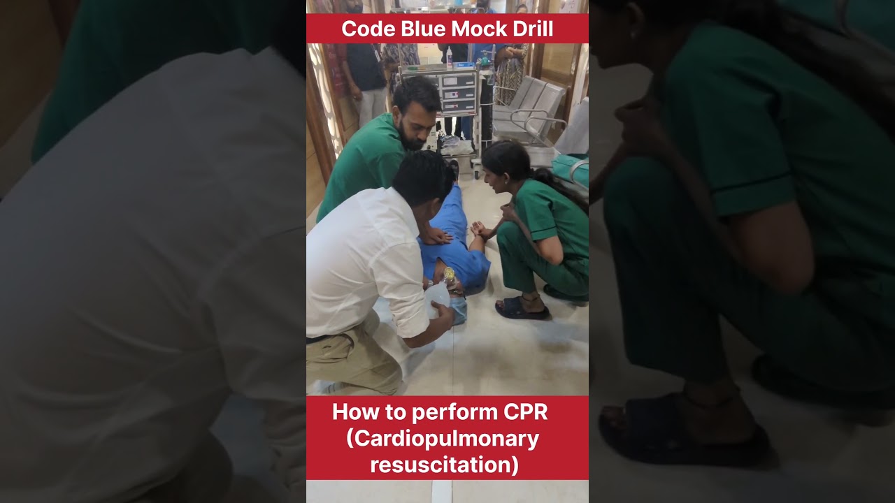 How to perform CPR ( Cardiopulmonary resuscitation ), Code Blue Mock Drill in Hospital #cpr #medical