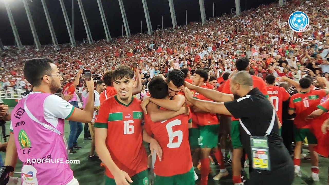 فرحة هستيرية لفوزي لقجع و للاعبي المنتخب المغربي لأقل من 23 سنة بعد التتويج بلقب كأس إفريقيا للأمم