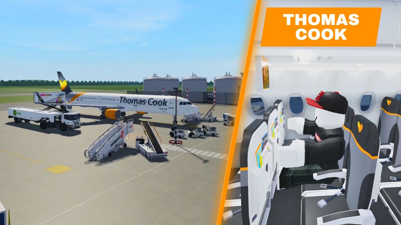 ROBLOX Airline Flight Review | Thomas Cook | A321 | Economy Class Flight Experience