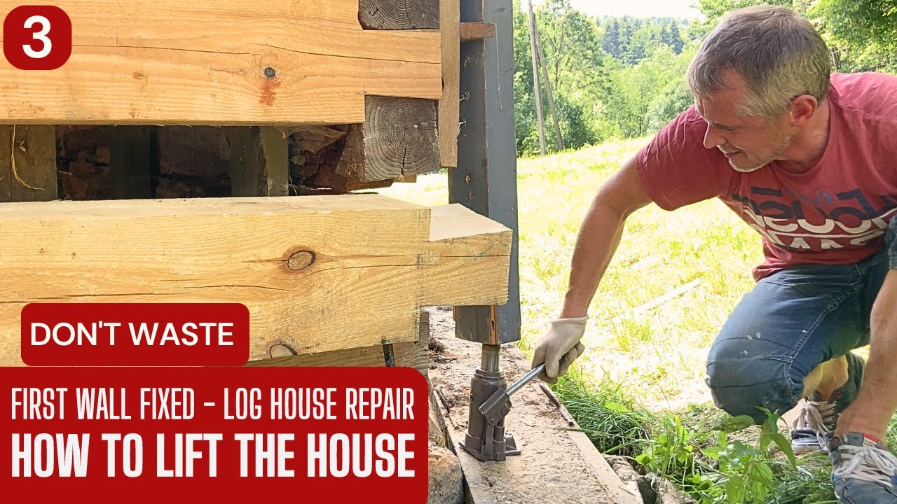 I replaced the damaged logs by lifting the house.