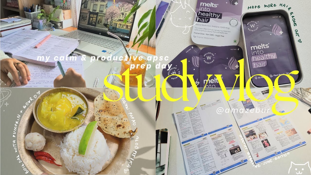 🌱STUDY vlog | APSC Prep, Journaling, Self-care & productive 