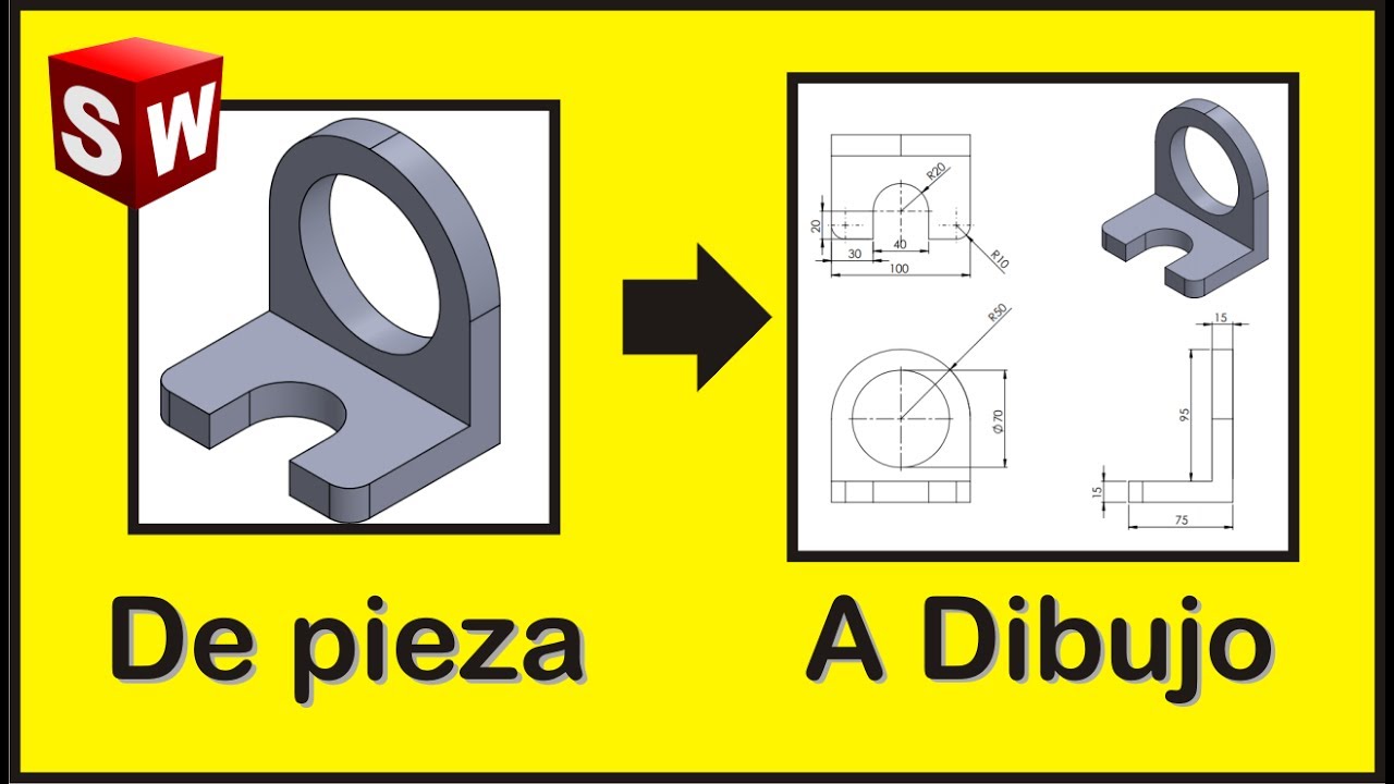 Curso, Tutorial de Solidworks, pasar pieza a plano 2d | Diego Gaona.