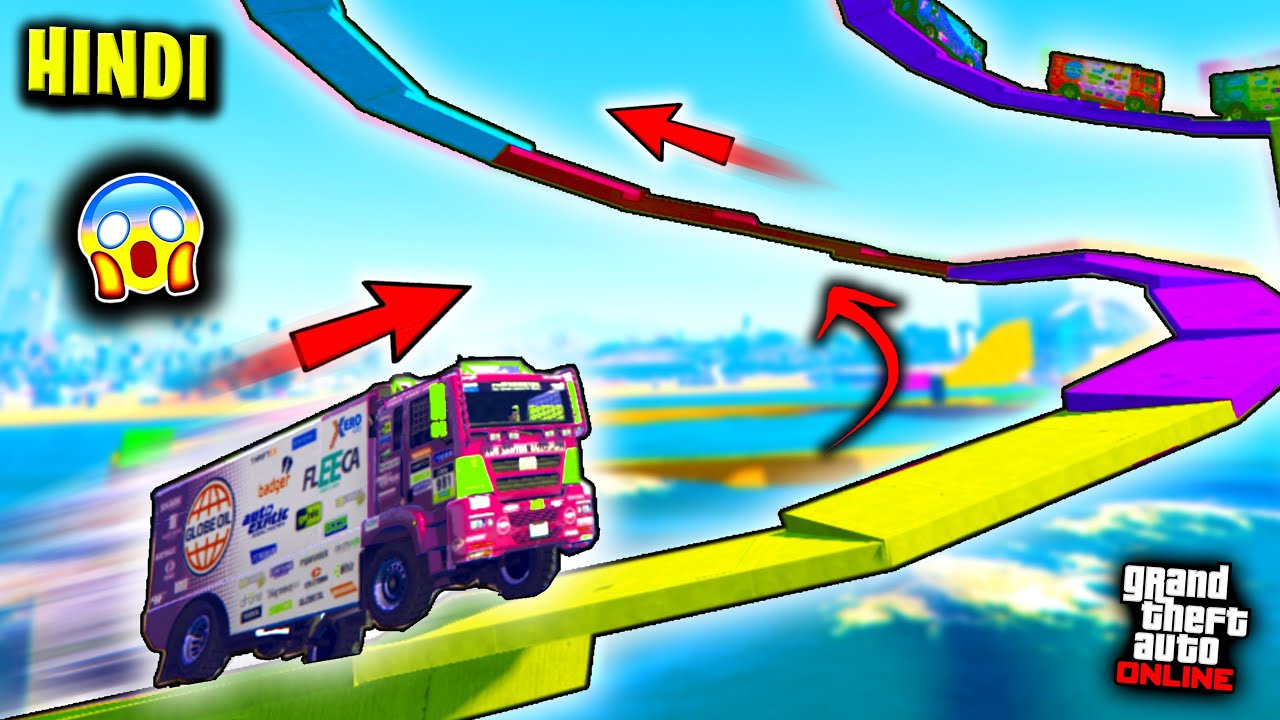 GTA 5 :  HARDEST DUNE TRUCK PARKOUR RACE 😱 | GTA 5 Hindi Funny Moments