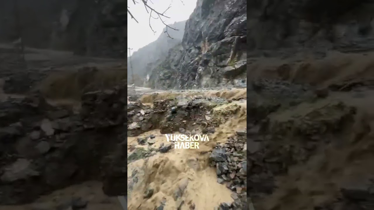 Dağlıca yolunda sel: Yol araç trafiğine kapatıldı