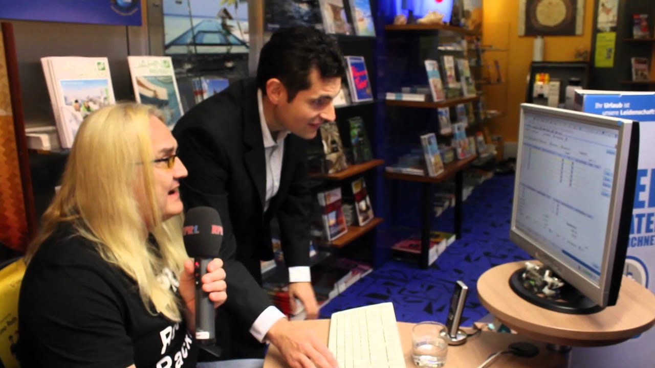 Der RPR1.Rocker arbeitet im Reisebüro