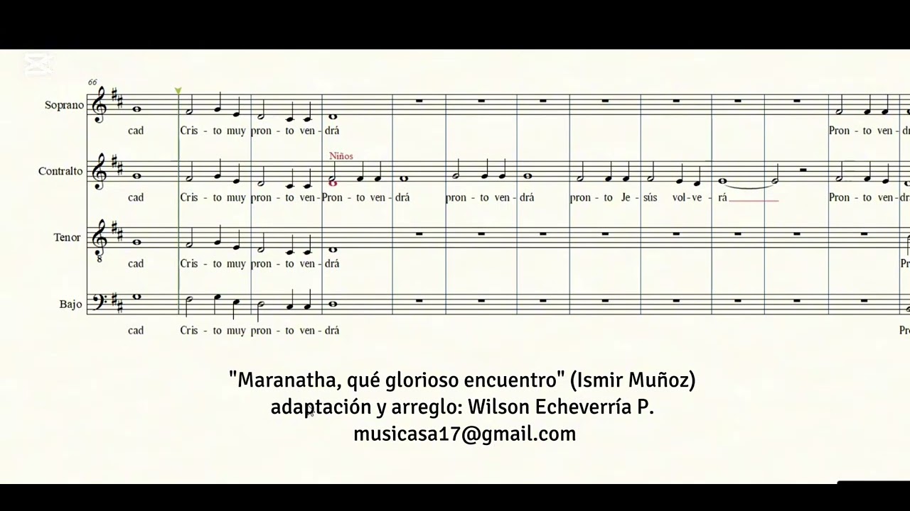 Maranatha que glorioso encuentro. Video partitura. 