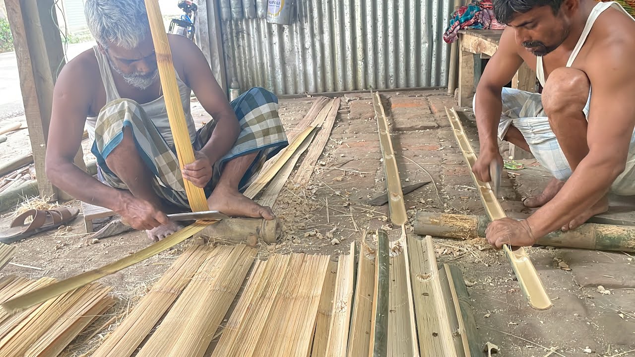 Bamboo Cutting Hand Work|| Bamboo Thin Splitting