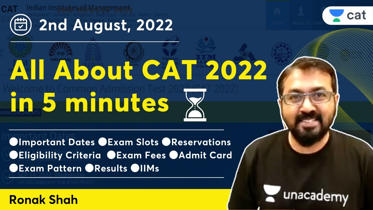 CAT 2022 Notifications | CAT Exam | Ronak Shah | Unacademy CAT