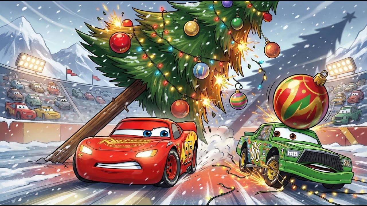 Snowstorm Disaster! Giant Christmas Tree Crashes Down—McQueen Saves the Day!🚗❄️|Cars Toons Animation