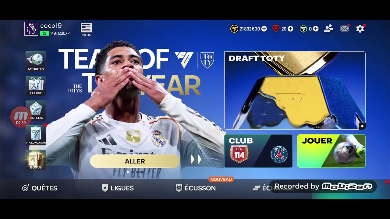 Je joue à FC mobile