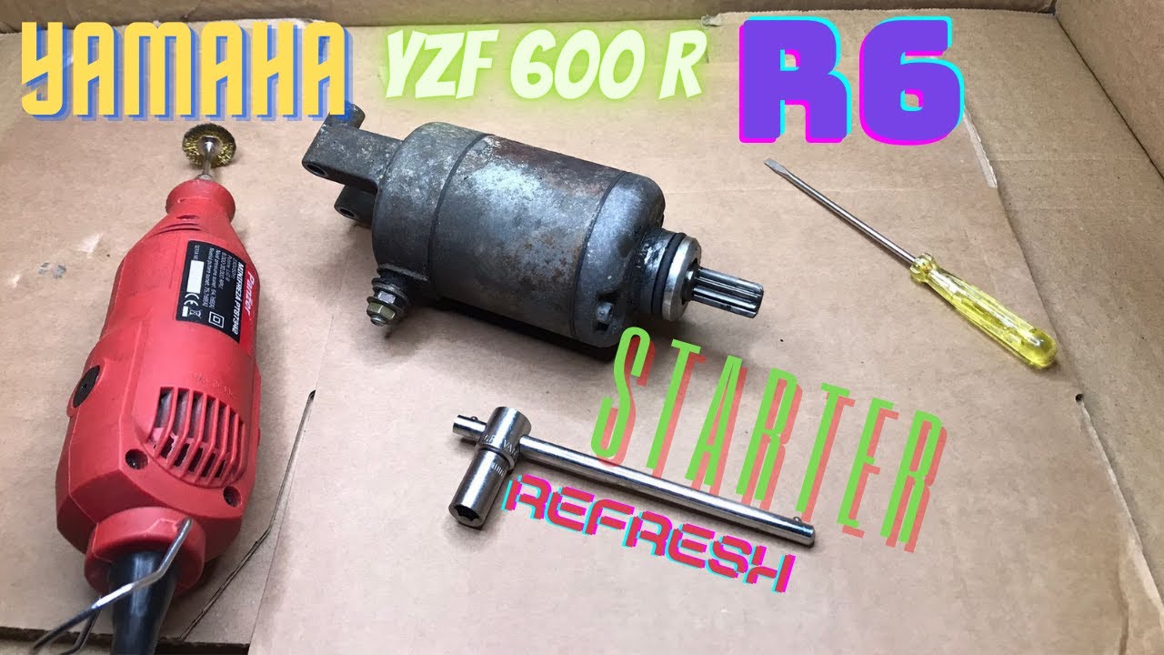 Motorcycle starter reconditionning YAMAHA YZF R6,Starter aktualisieren,startoppdatering,verversen 4K