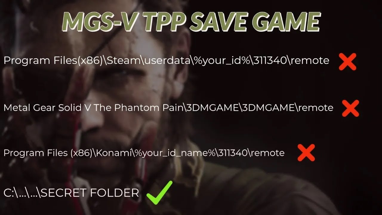 Hidden Save Game Location in MGSV TPP | Metal Gear Solid 5 The Phantom Pain Savegame Folder Location