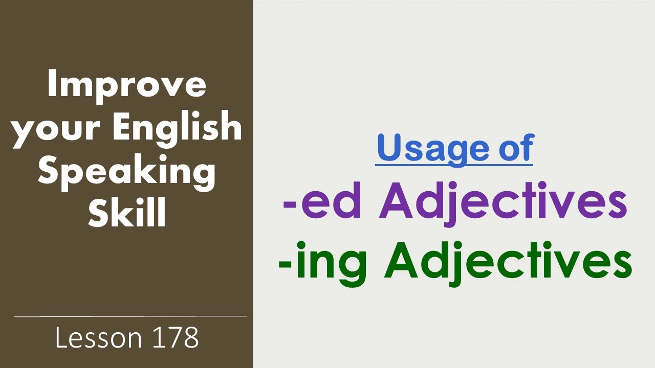 Correct way to use  -ED and  -ING ADJECTIVES | Spoken English Through Tamil