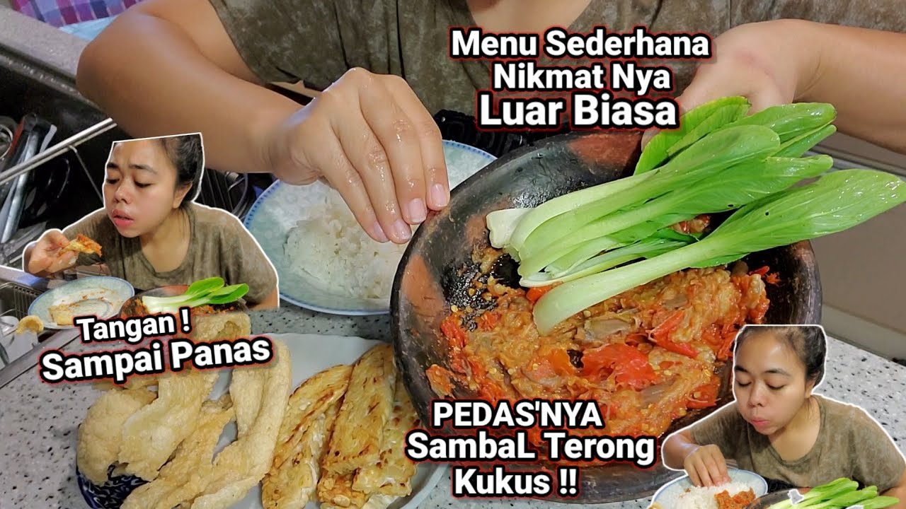 PEDAS'NYA Bikin Tangan Panas⁉️ SambaL Terong + Tempe Goreng