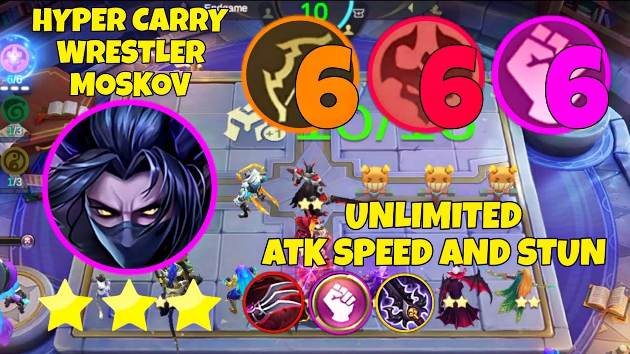 HYPER 3 STAR WRESTLER MOSKOV IS BACK | UNLIMITED ATK SPEED & BURST DMG & STUN | MLBB MAGIC CHESS