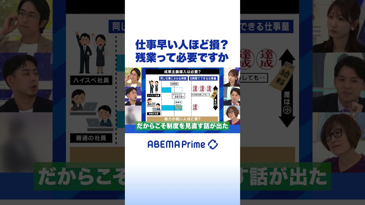 仕事早い人ほど損？残業って必要ですか #アベプラ #shorts