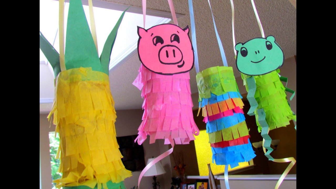 Reuse Toilet Paper Tubes Mini Pinatas Craft idea