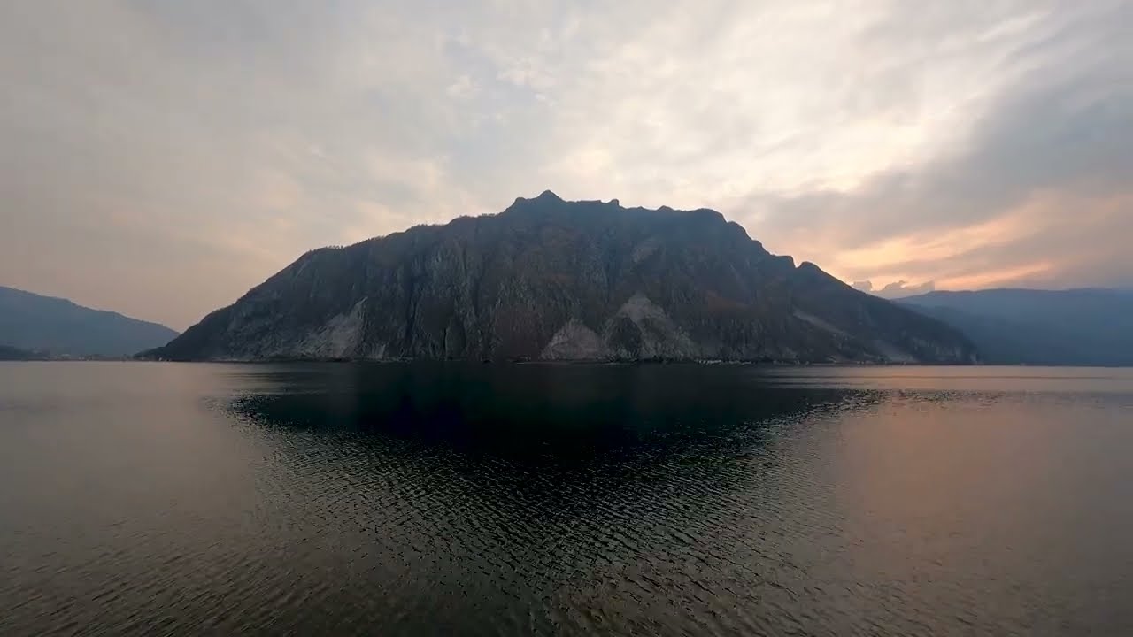 Flight with FPV drone over Lake Como