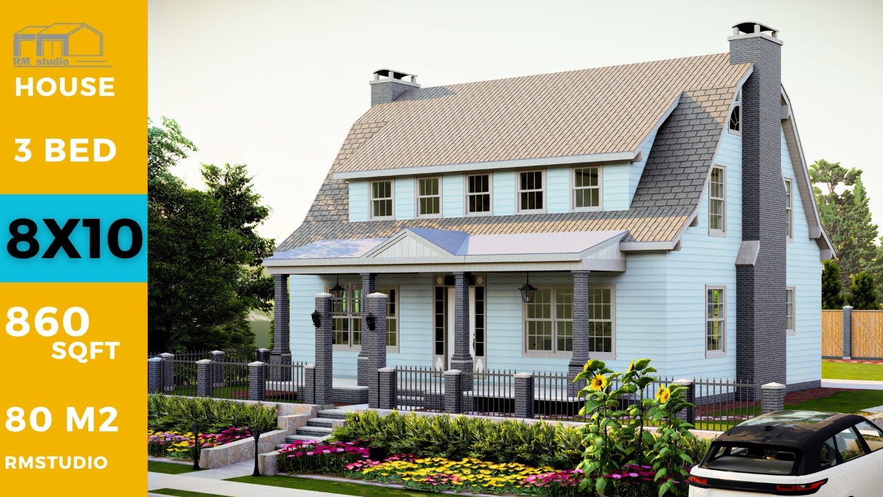 Tiny House Design Idea 8X10  Meters . (860 square foot)