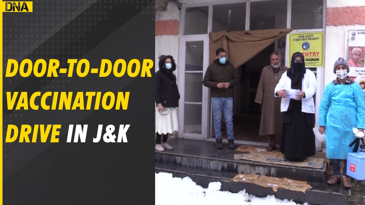Watch: Health workers brave harsh weather conditions to vaccinate people in Kashmir