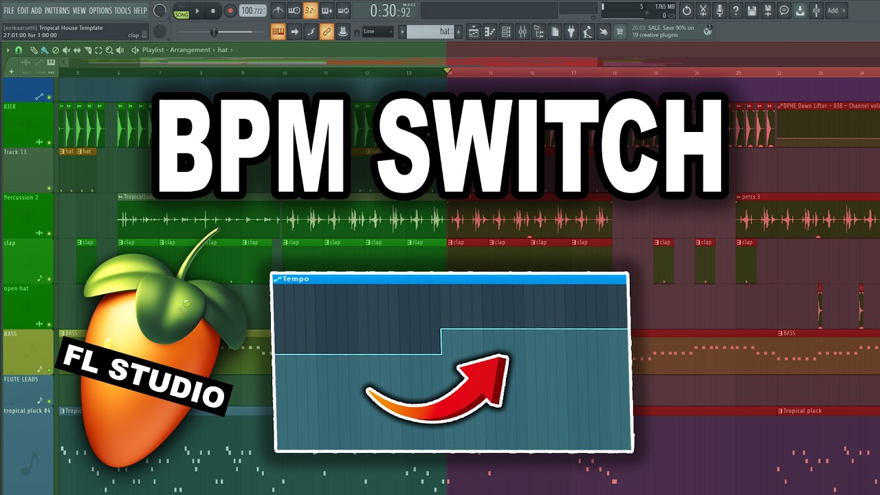 Как изменить темп/BPM в FL Studio 2025