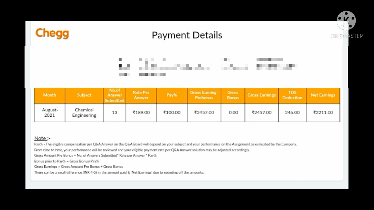 Chegg Payment Details with Proof.🔥🥰🔥