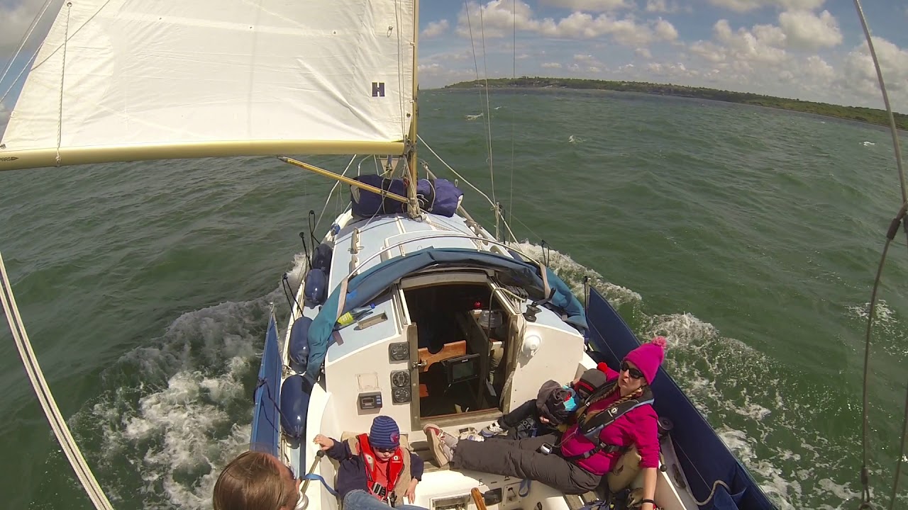 Westerly Centaur headed to Cowes downwind motor sailing