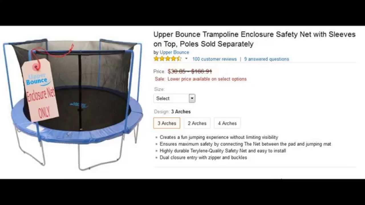 Fun Jumping Experience with Upper Bounce Trampoline Enclosure Safety Net with Sleeves on Top