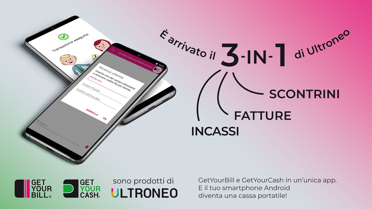 Scontrini, fatture, incassi. &Egrave; arrivato il 3-in-1 di Ultroneo per cellulari Android!