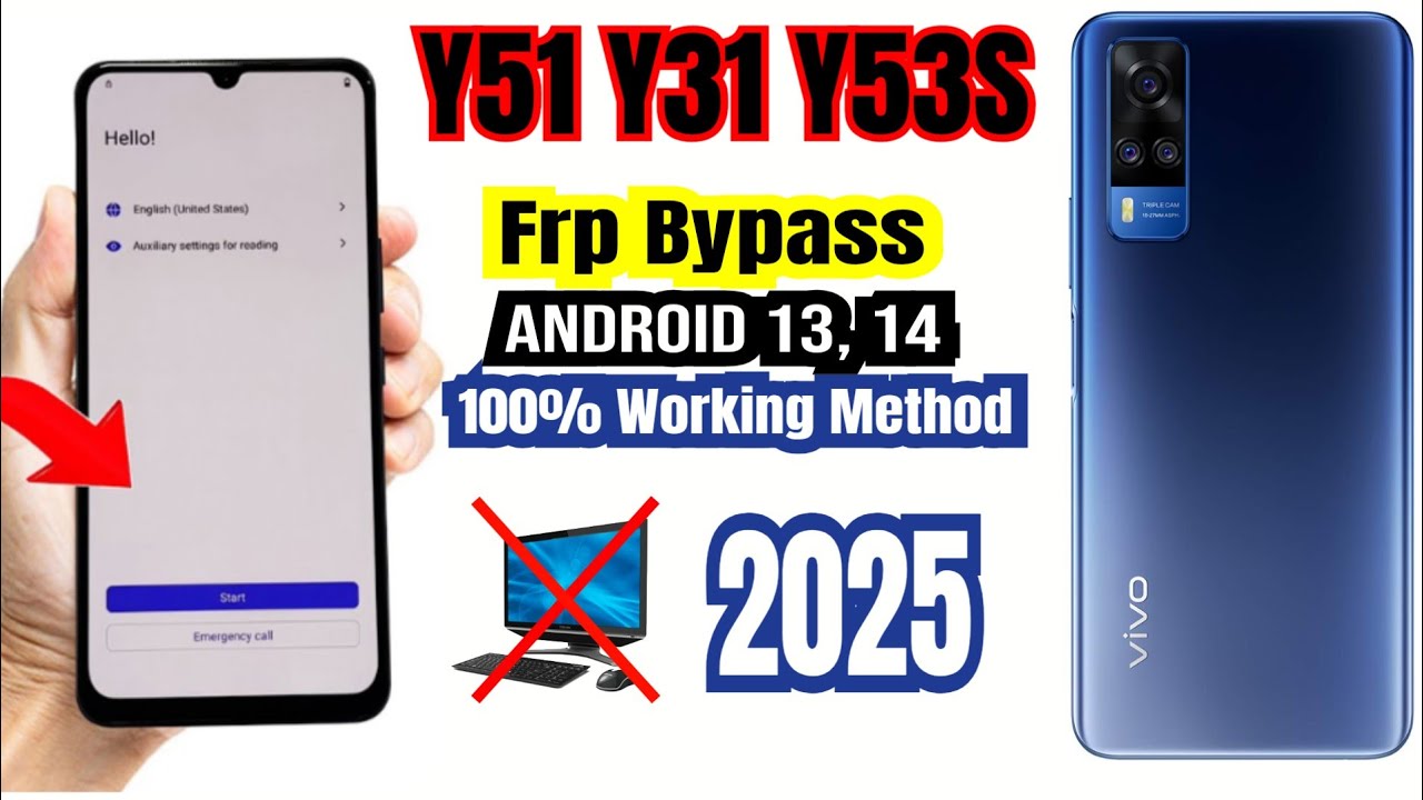 Vivo Y51, Y31 Y53S 5G Frp Bypass Android 13,14 New Update Without PC 100% Working Method 2025 
