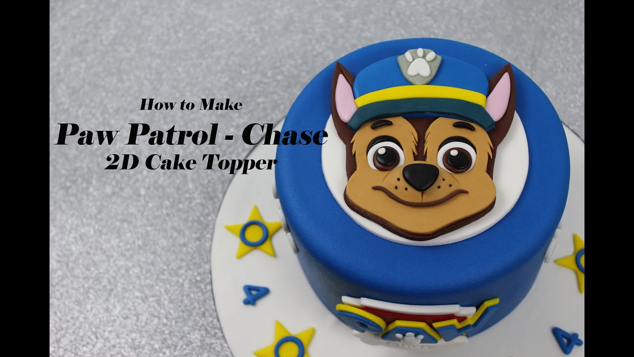 How to make Chase - Paw Patrol - 2D Fondant Cake Topper
