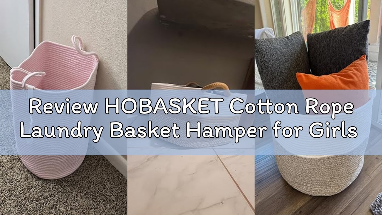 Review HOBASKET Cotton Rope Laundry Basket Hamper for Girls Kids Baby Nursery Hamper Bin Woven Blank