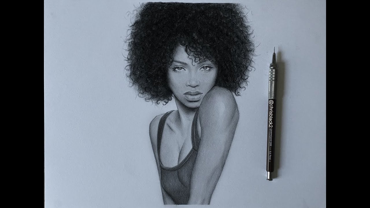 DRAWING A GIRL WITH CURLY HAIR