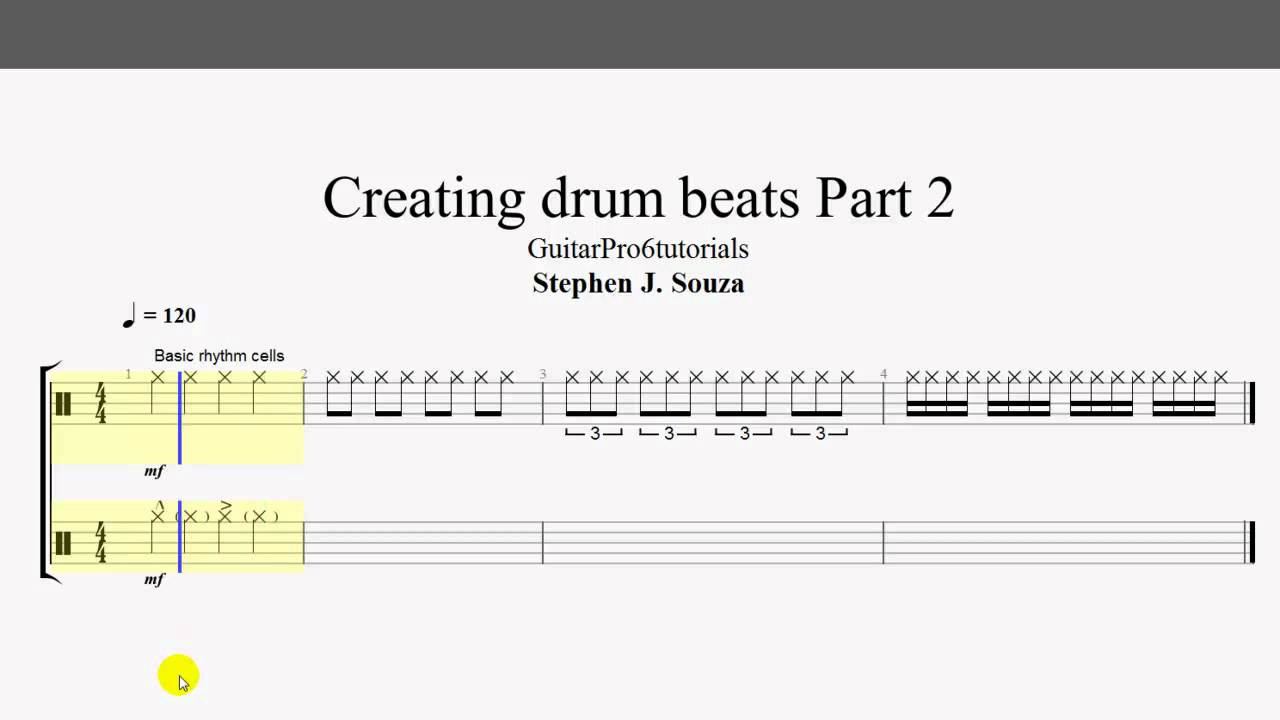 Guitar Pro 6 tutorial - Creating drum beats Part 2