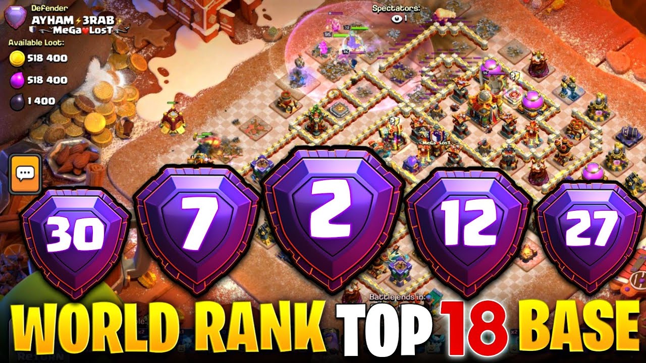 World Rank Top 18 New Legend League Base| Anti 2 Star Th16 Base Link| Town Hall 16 Legend Base