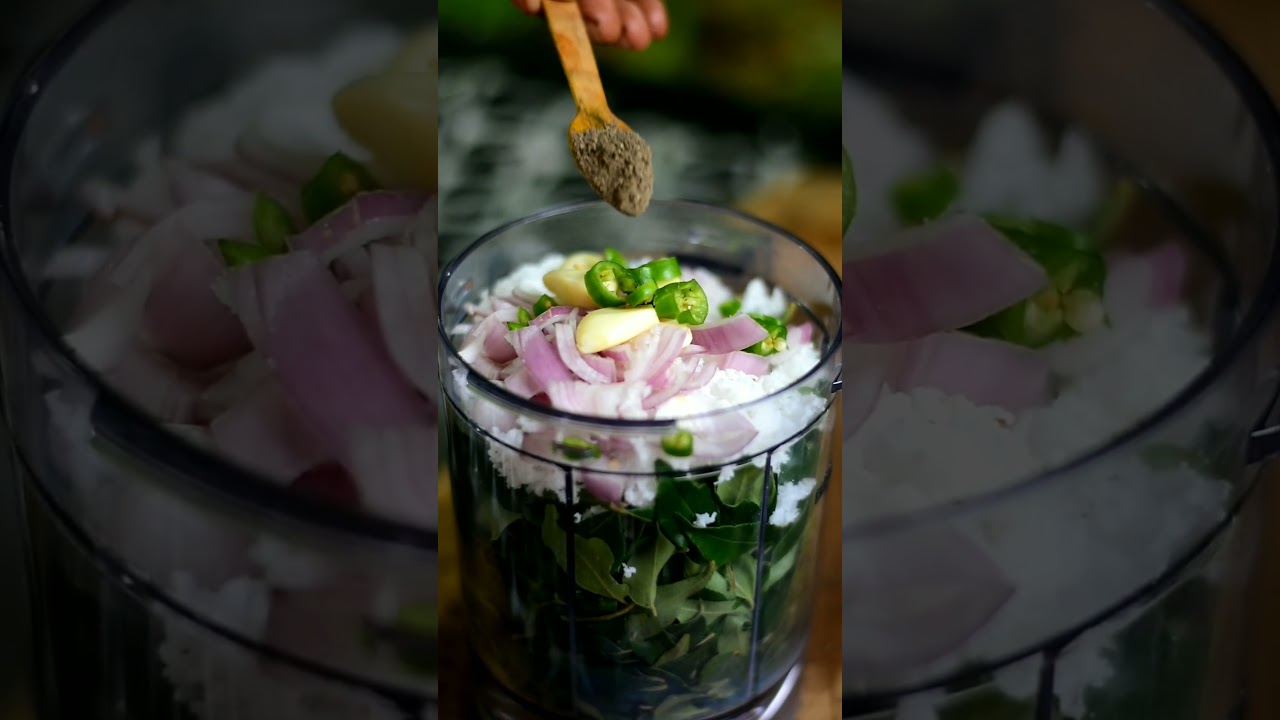 Curry Leaves Sambol🤤🥗 | Gastronomic Jungle #shorts #asmr #curryleaves