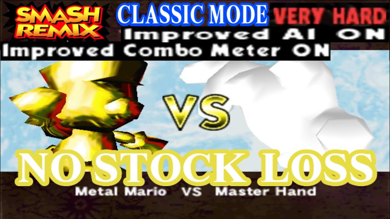 Smash Remix - Classic Mode Gameplay with Metal Mario (VERY HARD) No stock loss