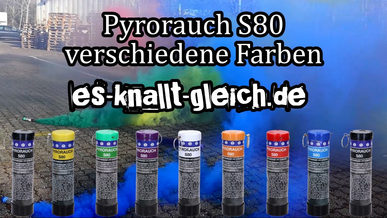 Pyrorauch S80 mit Schlagzündung in verschiedenen Farben