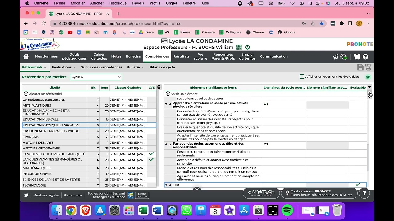 Tuto Référentiels + Compétences Pronotes