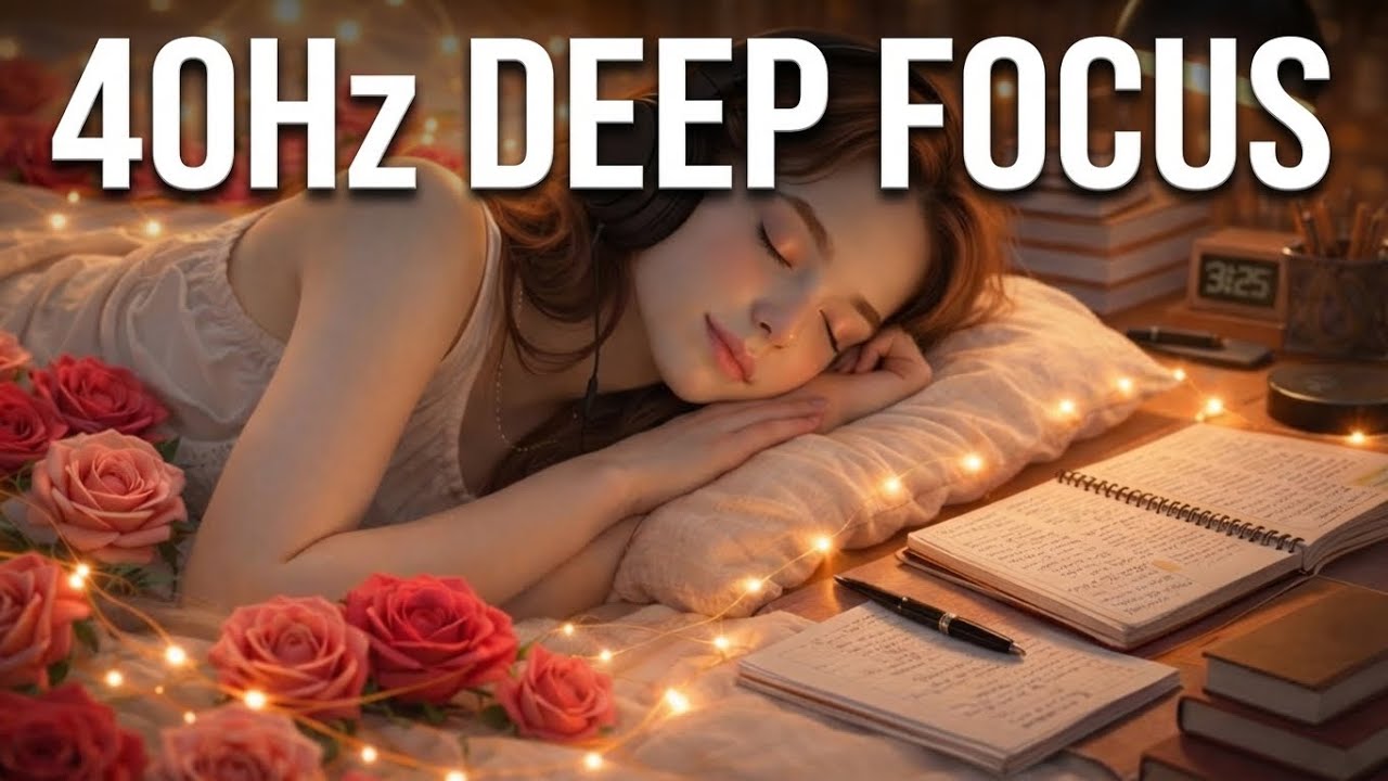 40Hz Binaural Beats for Studying 🎧 Deep Focus + Memory Boost (Study Music)