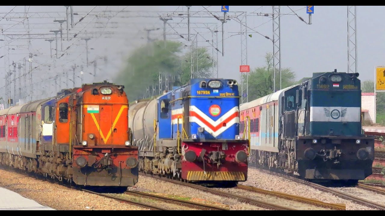 [5 in 1] Beautiful ALCos Trains Full Speed │WDM 3A  WDG3A  Delhi - Rewari Stretch