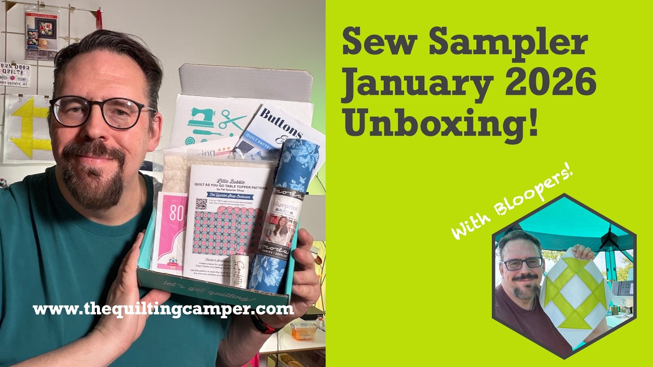 Is the January '26 Sew Sampler Box by Fat Quarter Shop Cohesive?  Unboxing with The Quilting Camper!
