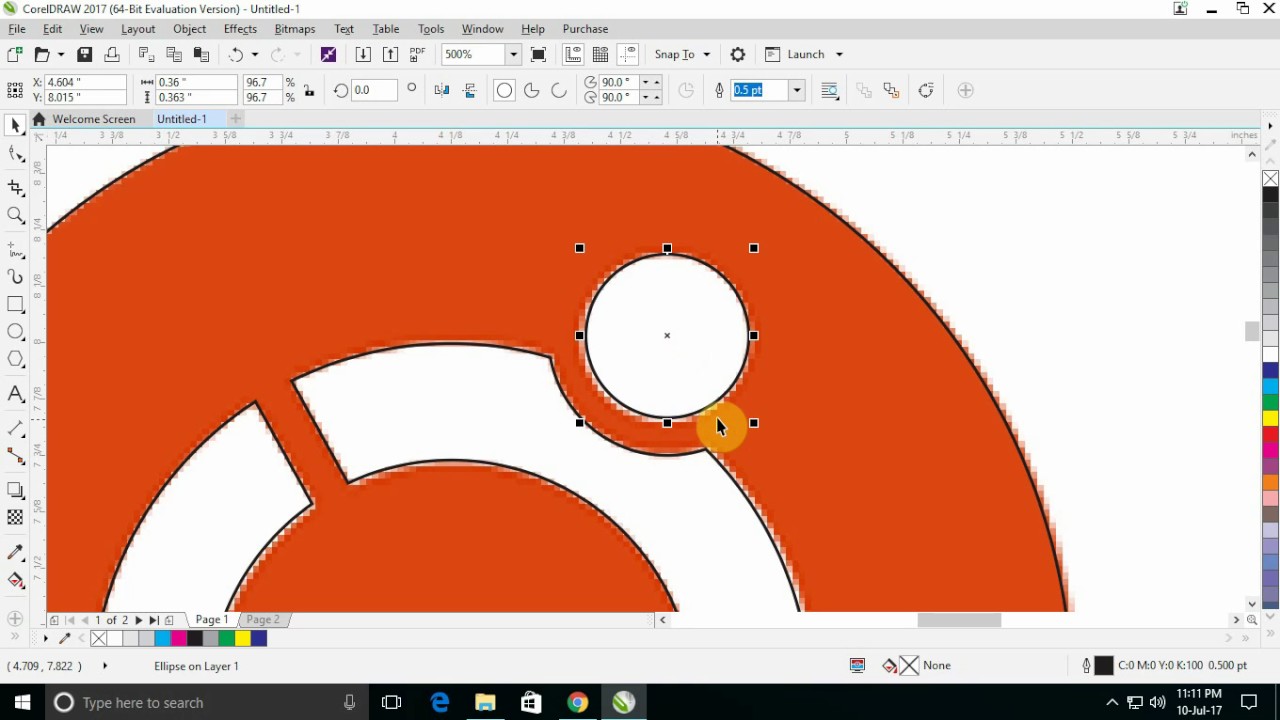 Create Ubuntu logo in corelDraw
