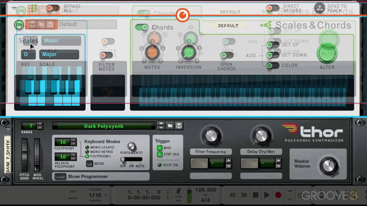Scales & Chords Interface (Reason 9 Know-How: The Players)