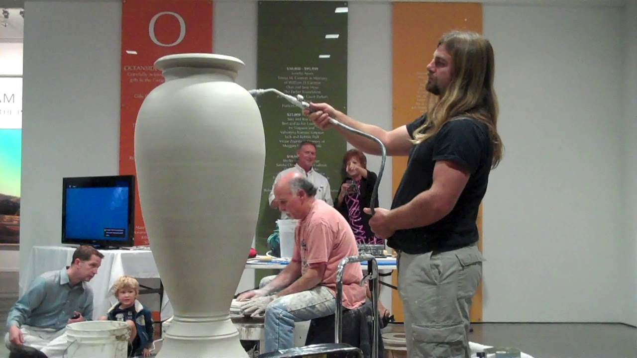 115 pound, 5 foot high lidded piece, that I threw at the Oceanside Museum of Art in 2012.