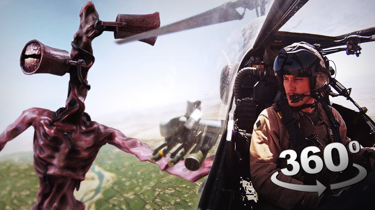 360&deg; Soldiers try to kill SirenHead in death city