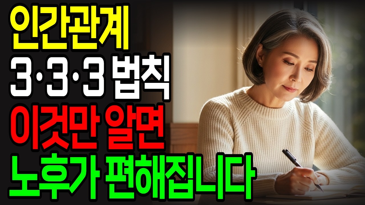 인간관계 3·3·3 법칙 | 노후를 망치는 절대 하지 말아야 할 9가지 | 60대 70대 인간관계 정리법 | 노후 지혜 | 인생 조언