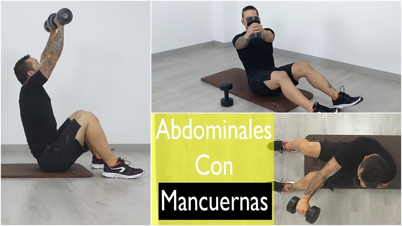 Abdominales con mancuernas para combatir la flaccidez abdominal
